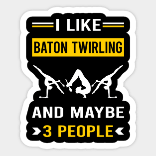 3 People Baton Twirling Twirl Twirler Sticker